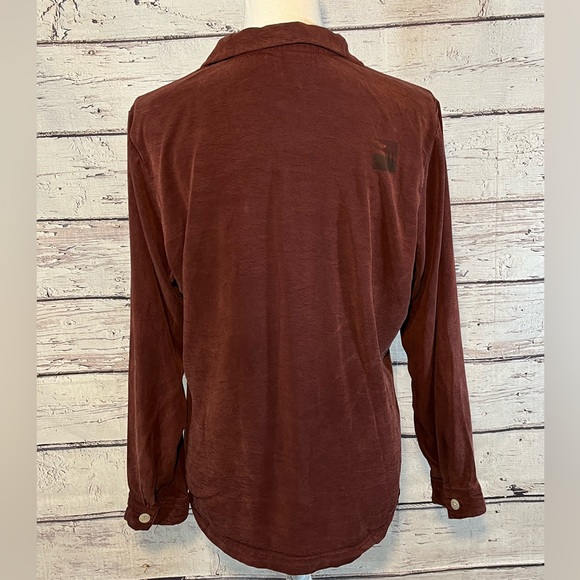 AMANDA GRAY Vintage Long Sleeve Button Down Shirt Burgundy-Small - Picture 3 of 4